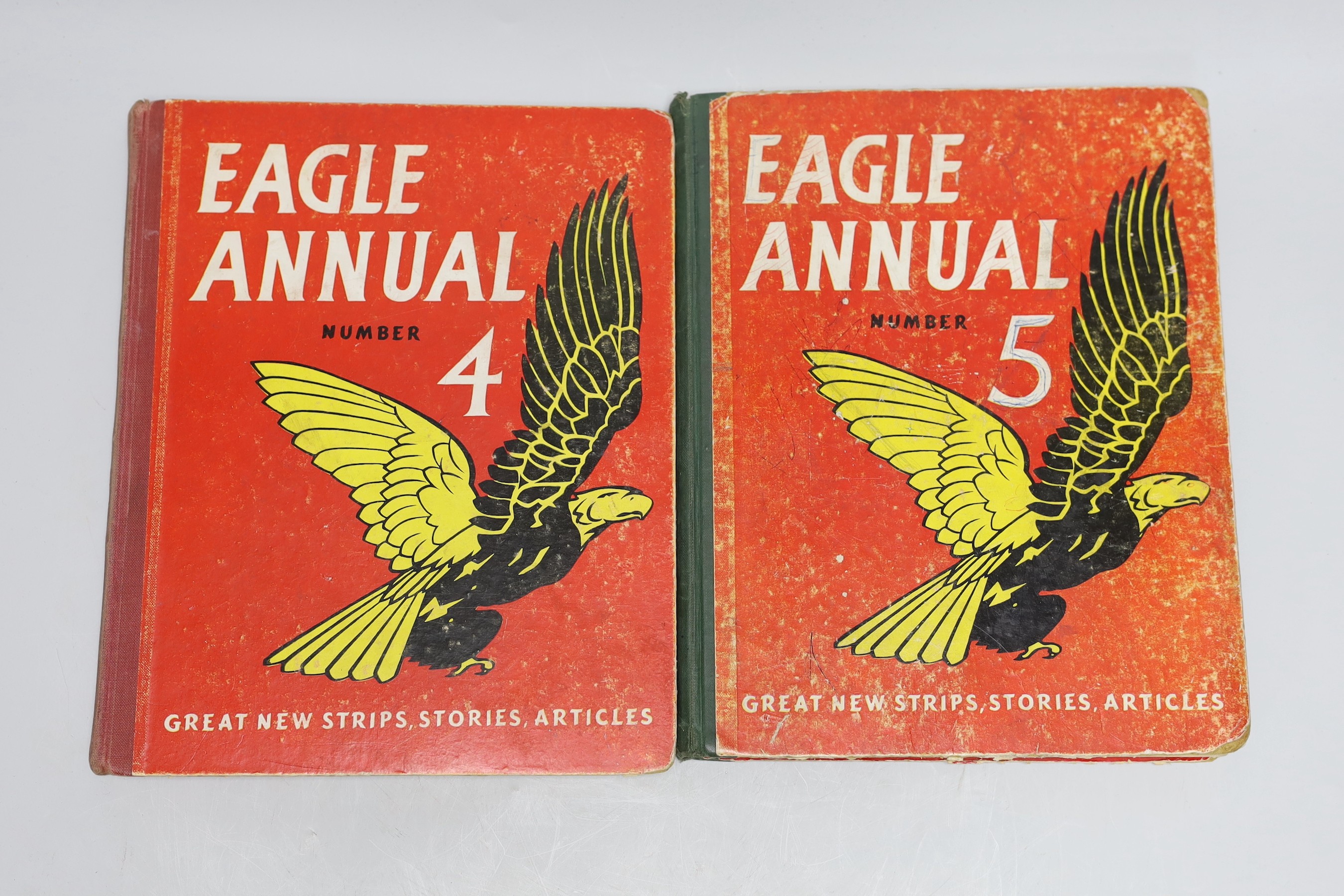 Five Eagle annuals, numbers: 1, 2, 4, 5 and 6